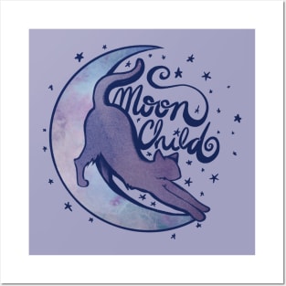 MoonChild Cat Moon Posters and Art